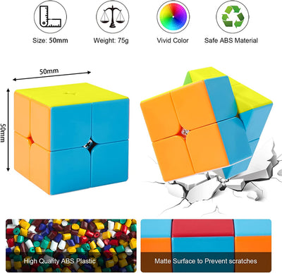 Speed Cube: Roxenda Profession 2X2X2 Speed Cube - Fast Smooth Turning - Solid Durable & Stickerless Frosted, Best 3D Puzzle Magic Toy - Turns Quicker than Original