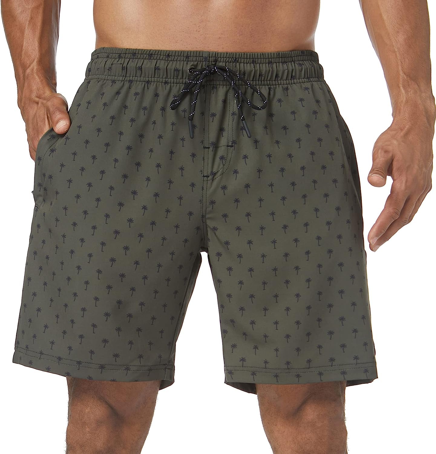  Mens Swim Trunks Quick Dry Board Shorts with Zipper Pockets Bathing Suit