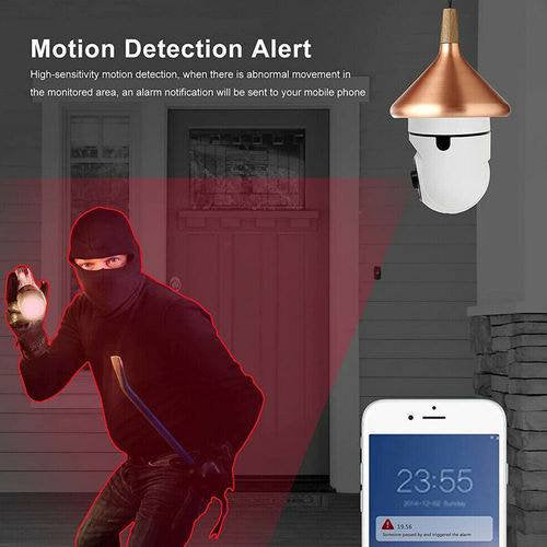 360°Light Bulb Security Camera,2.4Ghz Smart Wireless Wifi 1080P HD Security Camera for Indoor- Outdoor with Motion Detection and Alarm Night Vision
