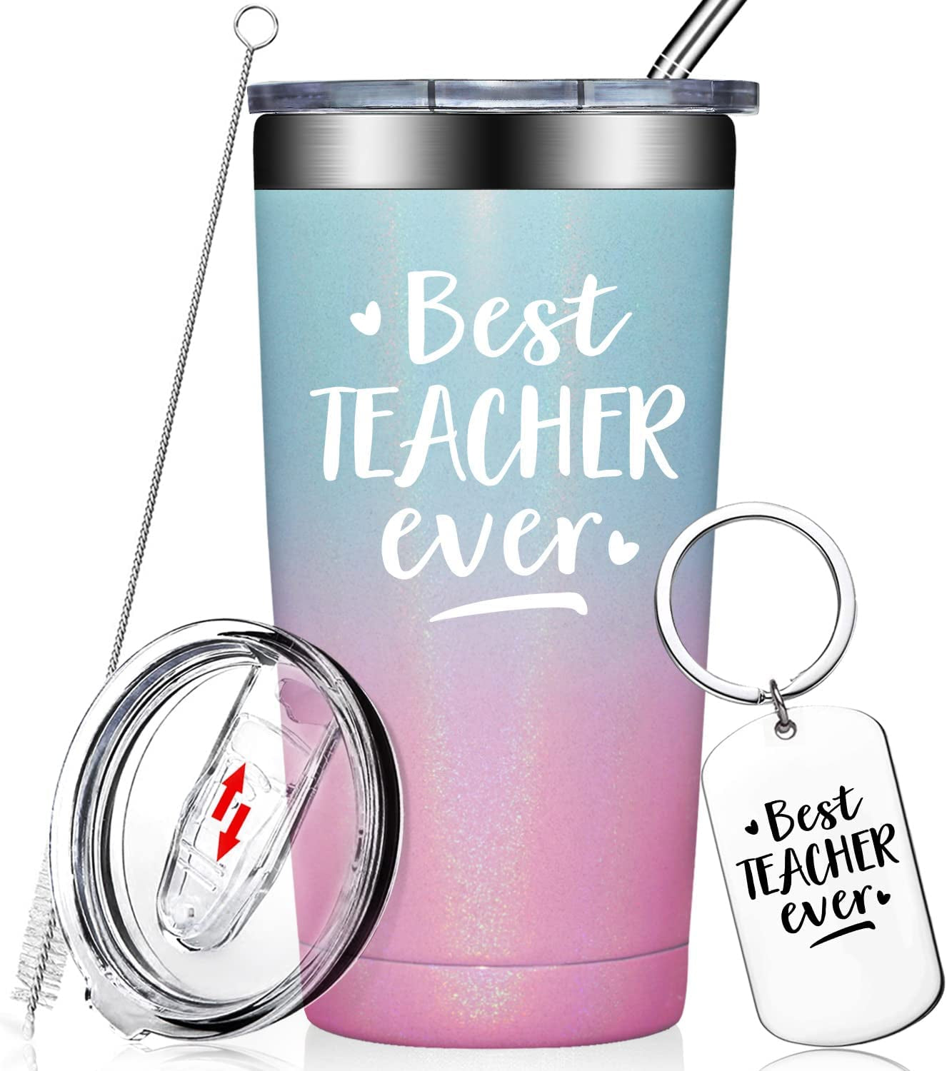  Best Teacher Ever - Teacher Appreciation Gifts, Teacher Gifts for Women, End of Year Teacher, Retirement Gifts - Teacher Gifts from Student, Teachers Day- Tumbler Cup