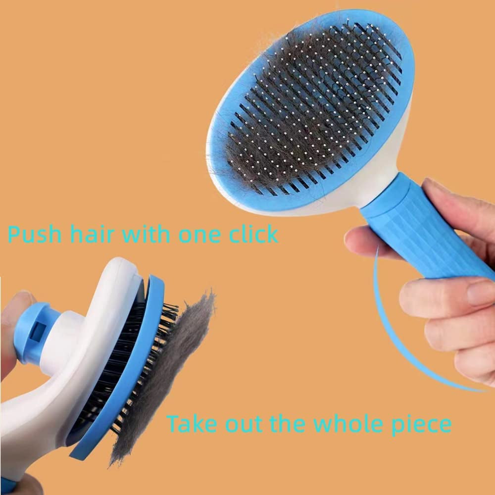 Self-Cleaning Grooming Brush One-Click Cleaning Feature - Pet Grooming Tool to Dog Trimmer for Groomingeffectively for Cat, Pet and Dog Hair Removal