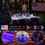 4th of July Patriotic Decorations for Home Outdoor Lights-Red White Blue Solar String Lights,2Pack Each 100LED 33ft