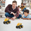 Dinosaur Toys Pull Back Cars, 2 Pack Monster Truck for 3+ Year Old Boy , Educational Push and Go Friction Powered Cars, Easter Birthday Gifts for 3 4 5 6 Year Old Boys Girls(Yellow)
