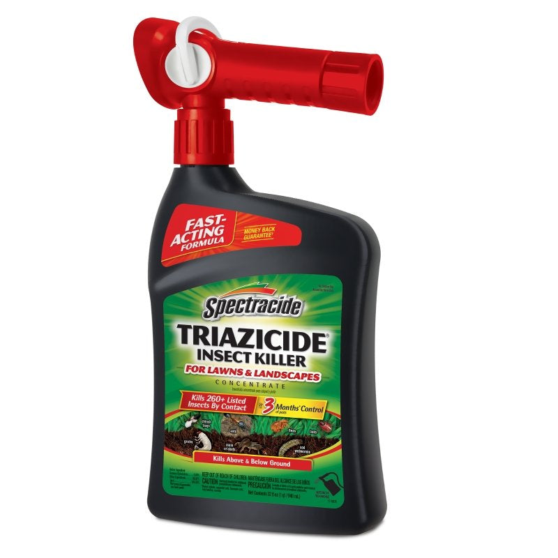 Spectracide Triazicide Insect Killer for Lawns & Landscapes Concentrate 32Oz, Quickflip Hose-End Sprayer