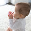 Dr. Brown’S Flexees Beaded Teether Rings, 100% Silicone, Soft & Easy to Hold, Encourages Self-Soothe, 3 Pack, Pink, White, Gray, BPA Free, 3M+