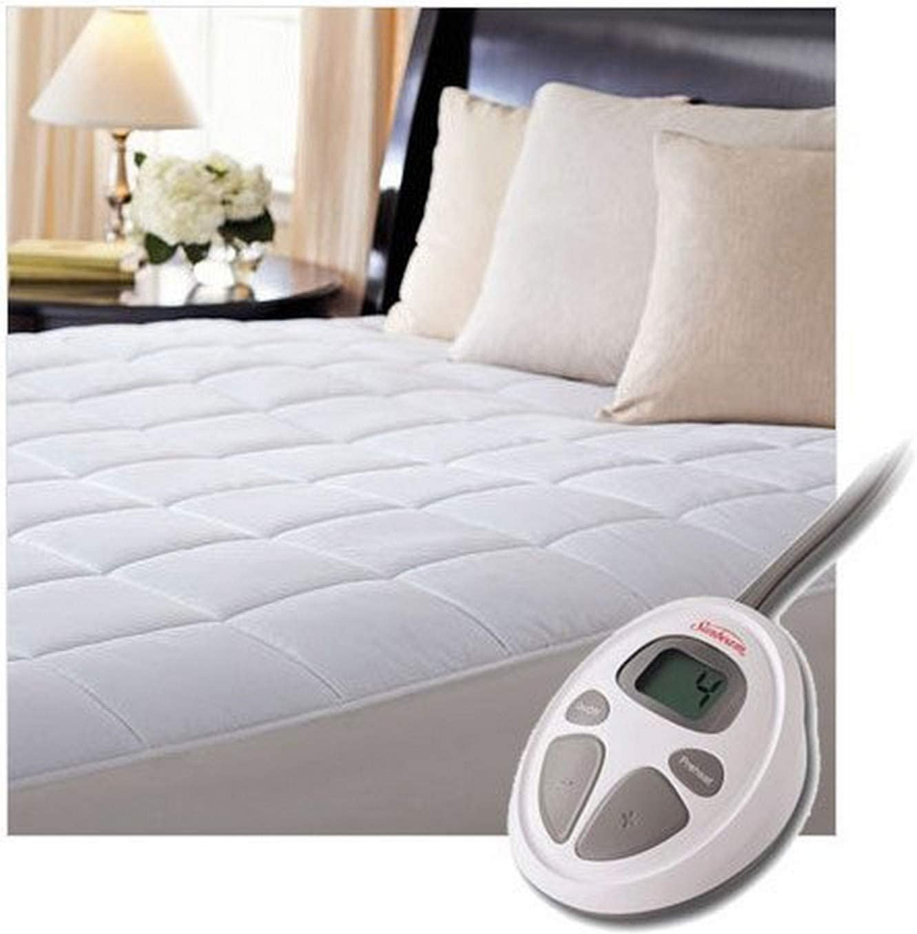 Sunbeam Luxury Quilted Electric Heated Twin Mattress Pad