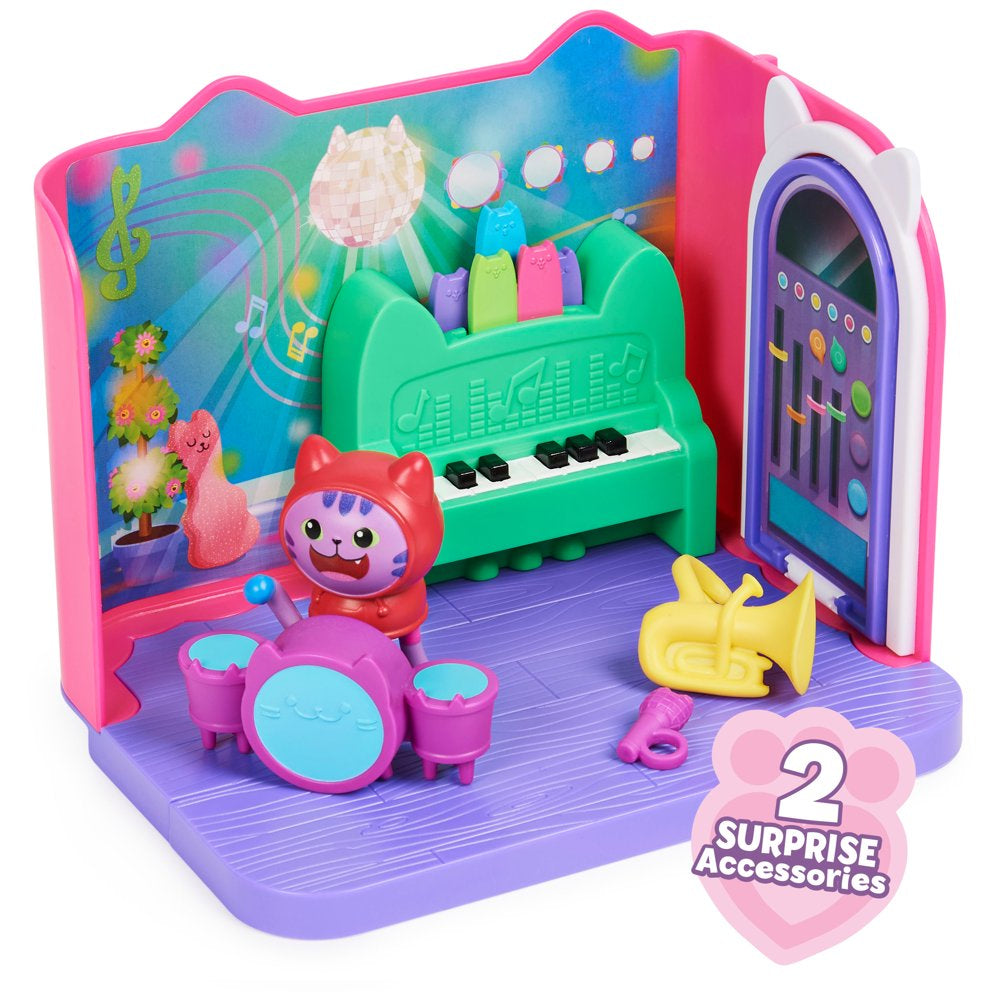 Gabby’S Dollhouse, Groovy Music Room Playset with Daniel James Catnip Figure