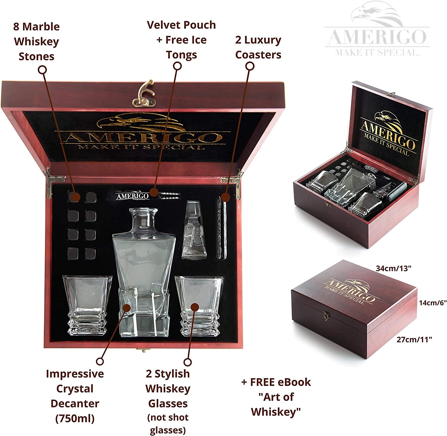  Luxury Whiskey Stones Gift Set