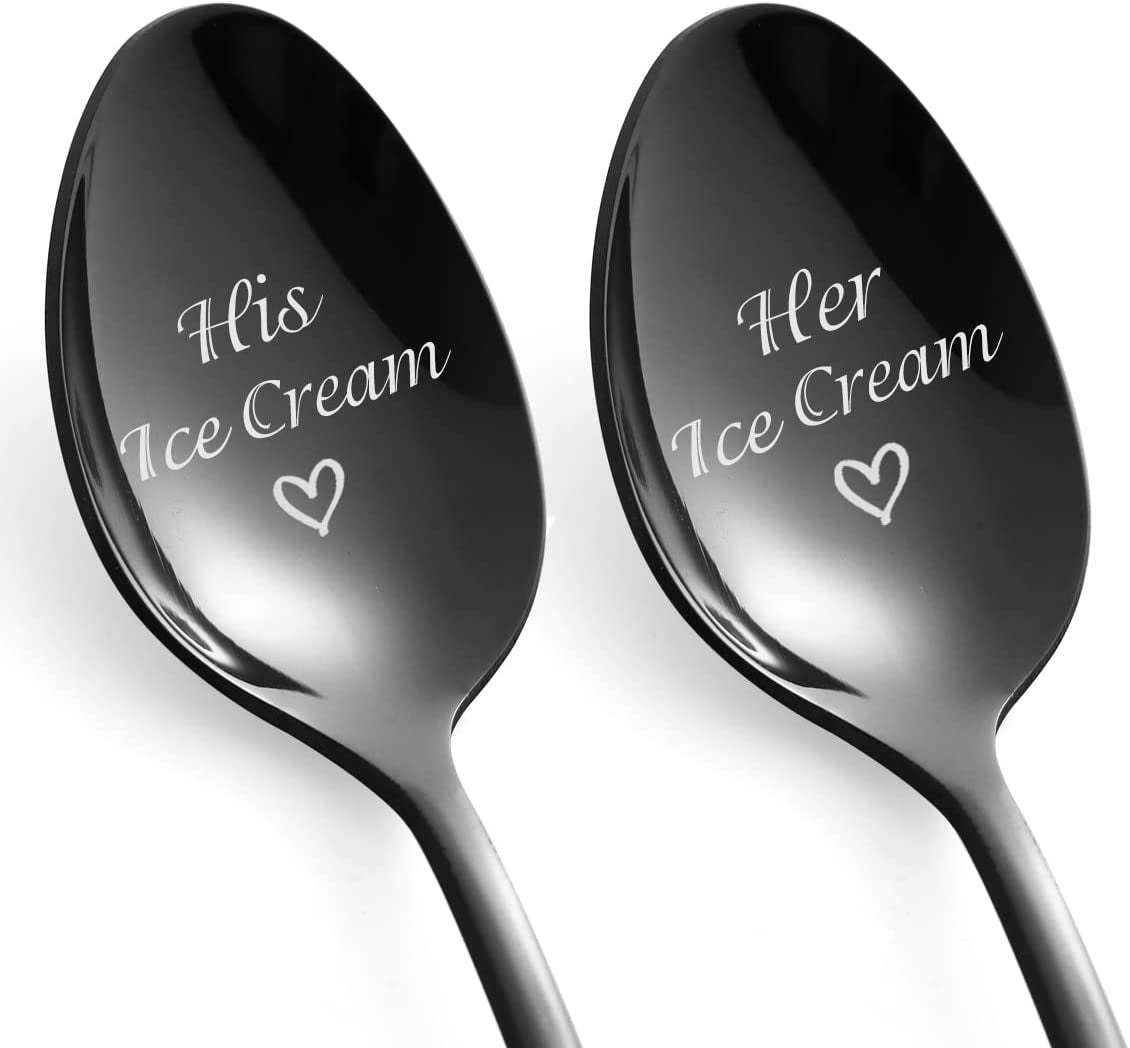 2 Piece His and Hers Gifts Ice Cream Spoon