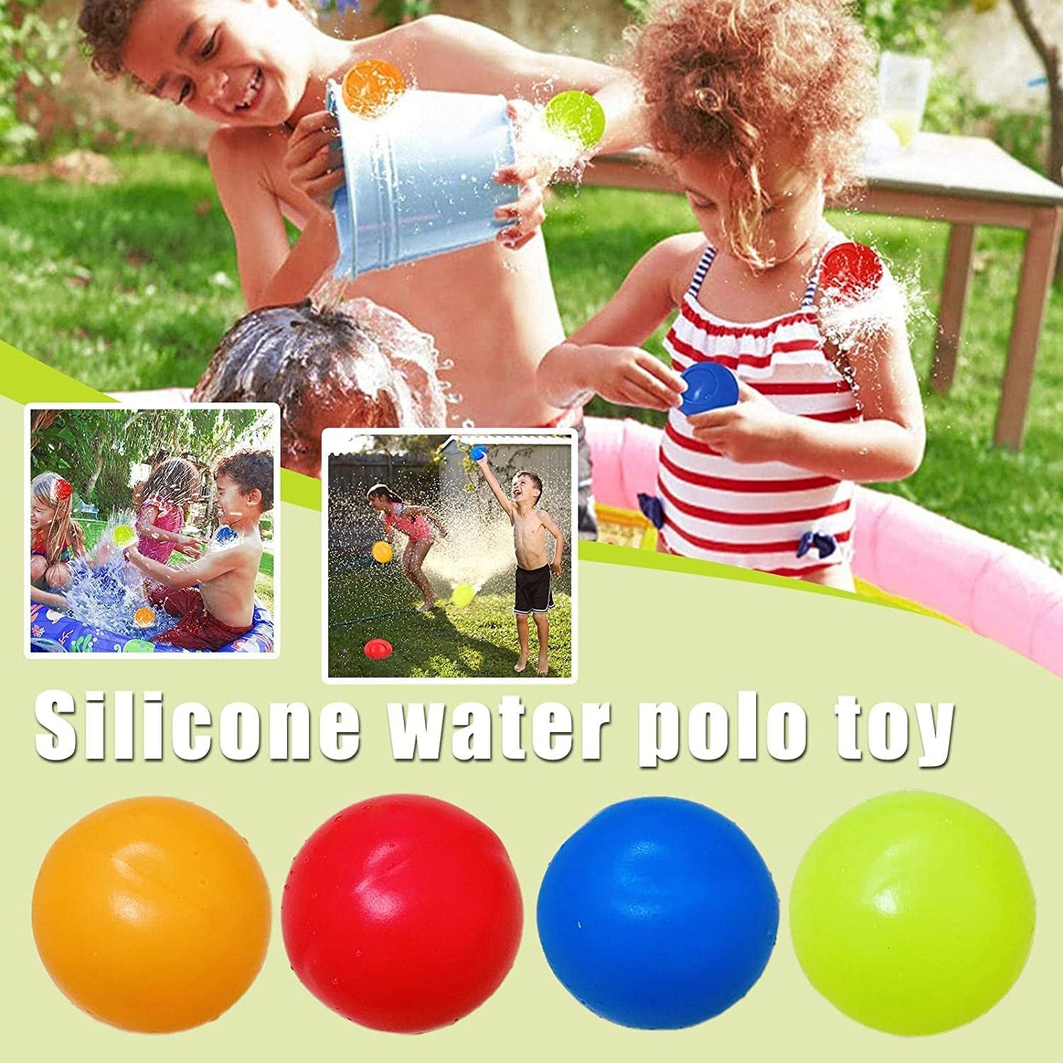 Silicone Water Balloon, Reusable Water Balloons, Water Balls for Kids Aldult, Water Bomb Splash Balls for Swimming Pool, Water Fight Game, Outdoor Summer Party (8pcs)