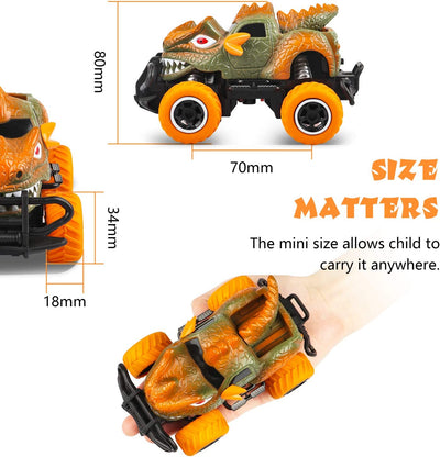 RC Toys for 4-5 Year Old Boys Dinosaur Remote Control Cars, Mini Dino Cars for Kids Toys Age 3-6 RC Race Trucks, 2021 Monster Truck for Toddlers Birthday Gifts (Orange)