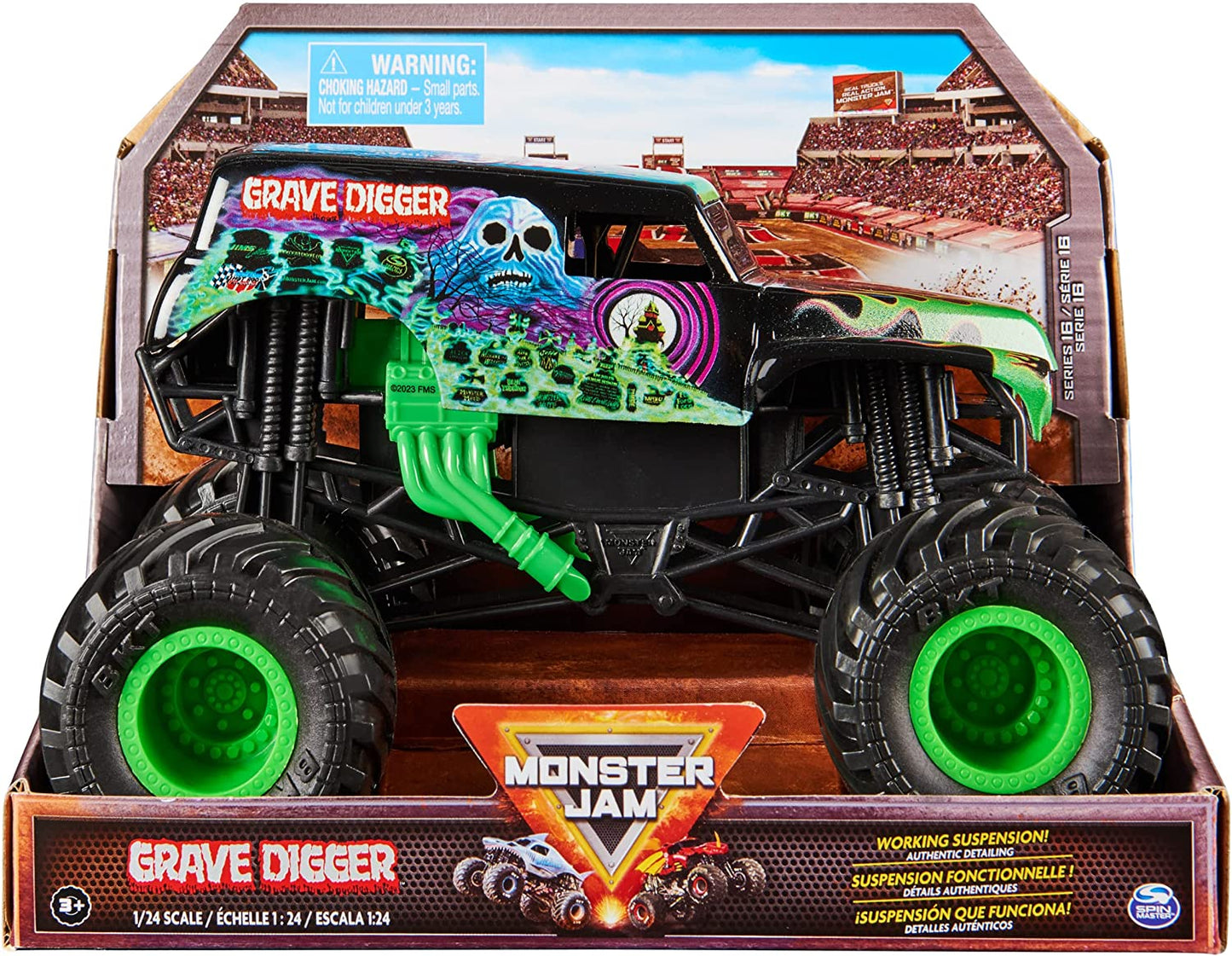 Monster Jam, Official Calavera Monster Truck, Collector Die-Cast Vehicle, 1:24 Scale, Kids Toys for Boys Ages 3 and Up