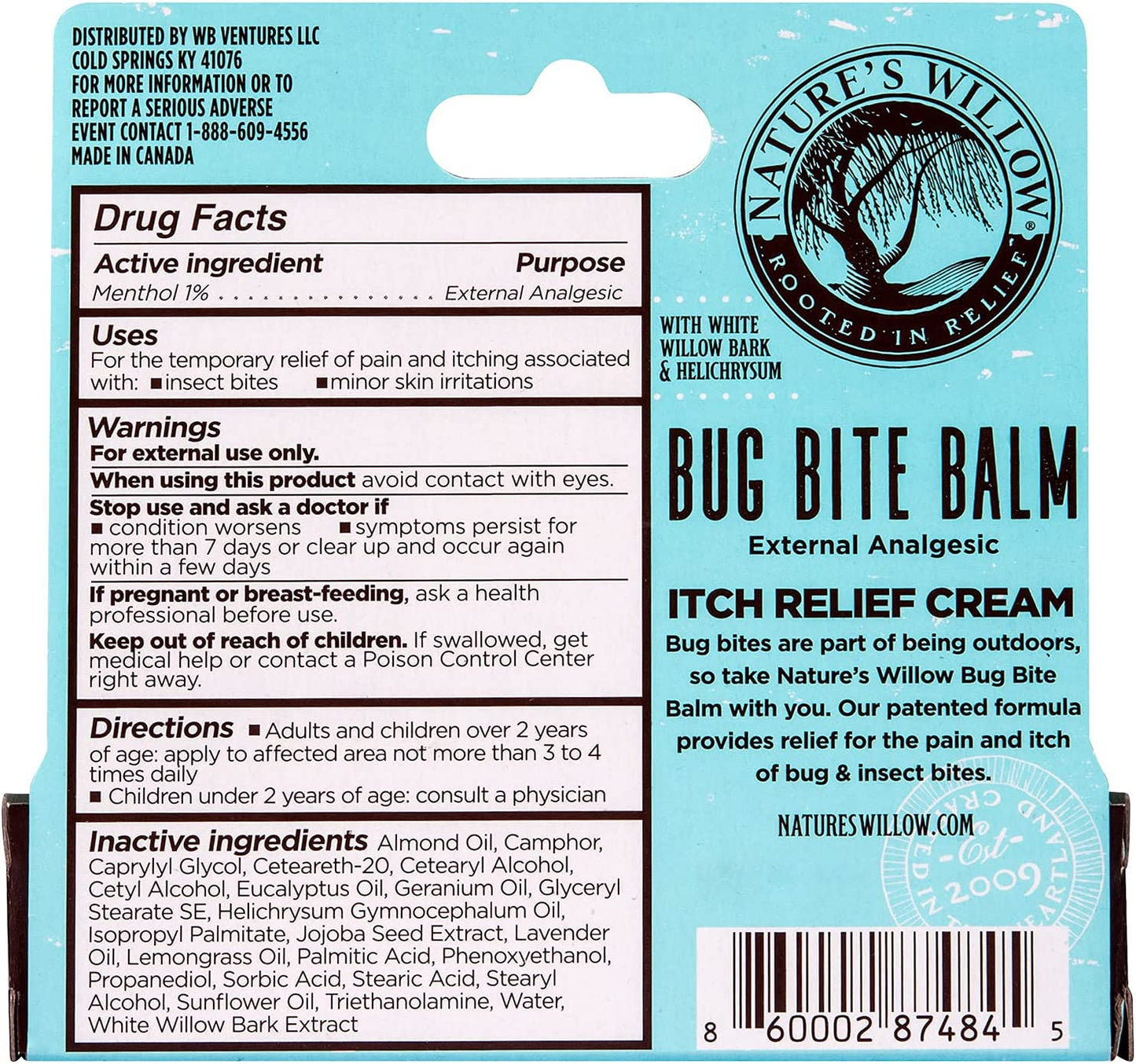 Bug Bite Balm, Natural Insect Bite Pain & Itch Relief, 0.5 oz.