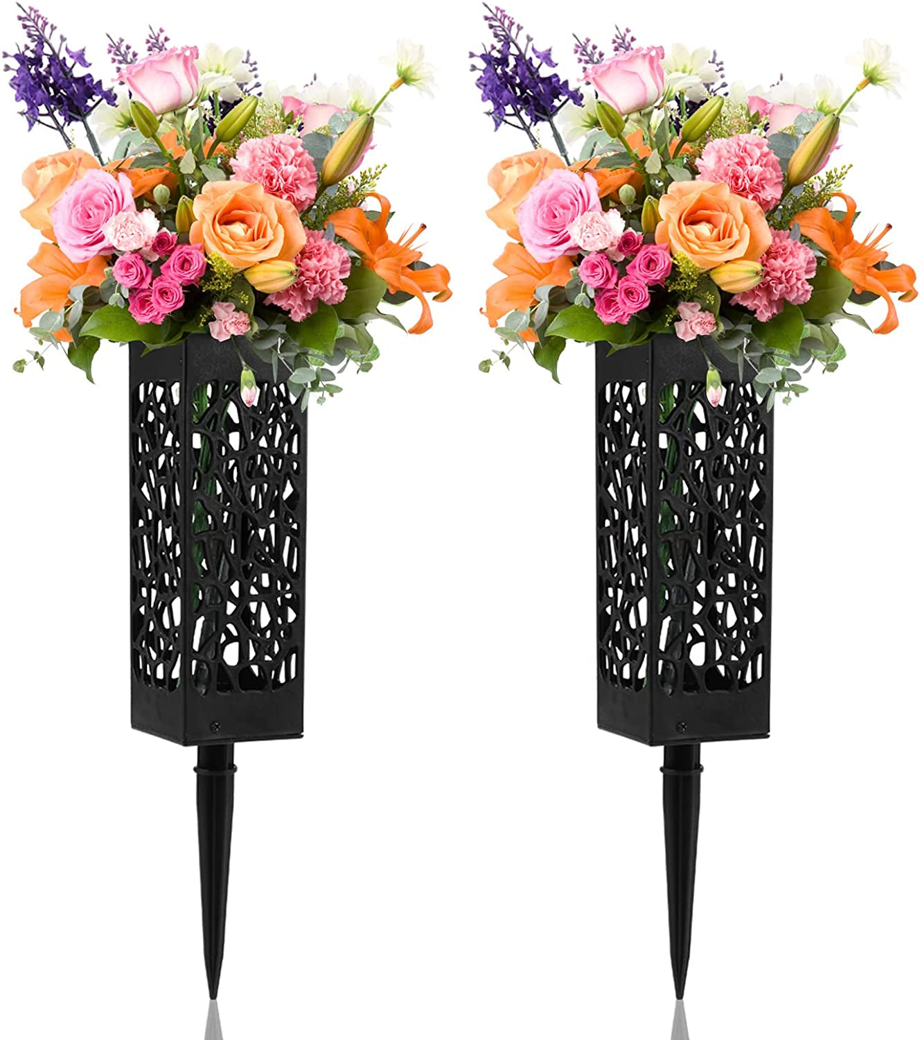 2 Pack Graves Decorations Memorial Cemetery Floral Holder