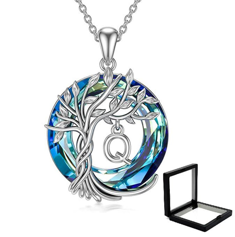 Tree of Life Necklace for Women with Initial Letter