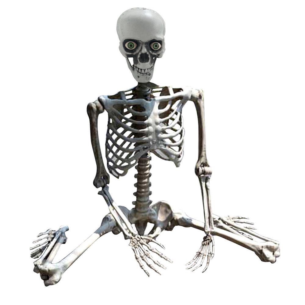 27.5" Halloween Skeleton Halloween Decorations, Haunted House Props for Front Lawn, Graveyard Decorations, Lifelike Skeleton Model, Indoor/Outdoor Spooky Scene Party Favors on Clearance