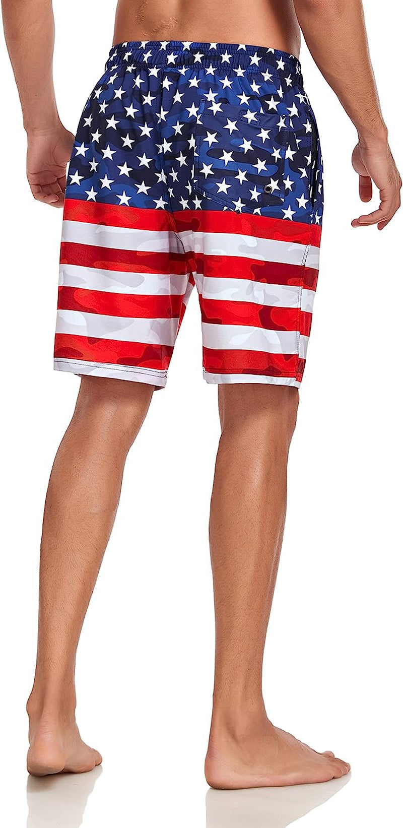  Mens Swim Trunks Quick Dry Board Shorts with Zipper Pockets Bathing Suit