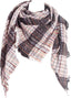 Womens Warm Scarf Triangle Shawls Winter Scarves Stripe Plaid Fichu Rough Surface