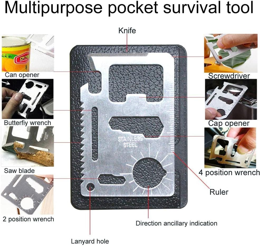 Outdoor Survival Kit 7 in 1, Tactical Gifts for Kids Husband Men Dad, Emergency Survival Gear and Equipment Camping Pocket Tool Gadgets Stocking Stuffers Ideal for Chrismas Birthday Hiking