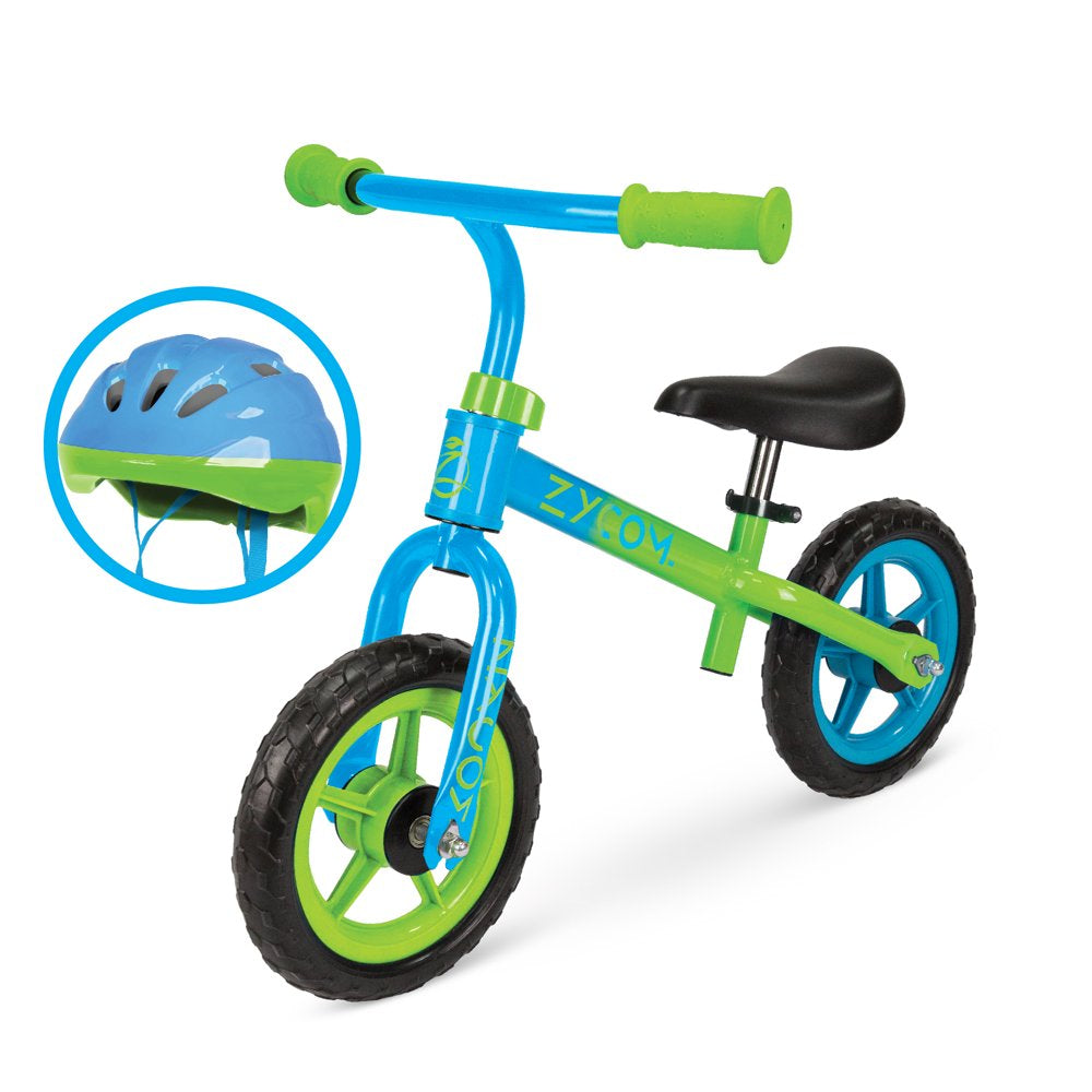 Zycom 10-Inch Toddlers Balance Bike Adjustable Helmet Airless Wheels Lightweight Training Bike Blue