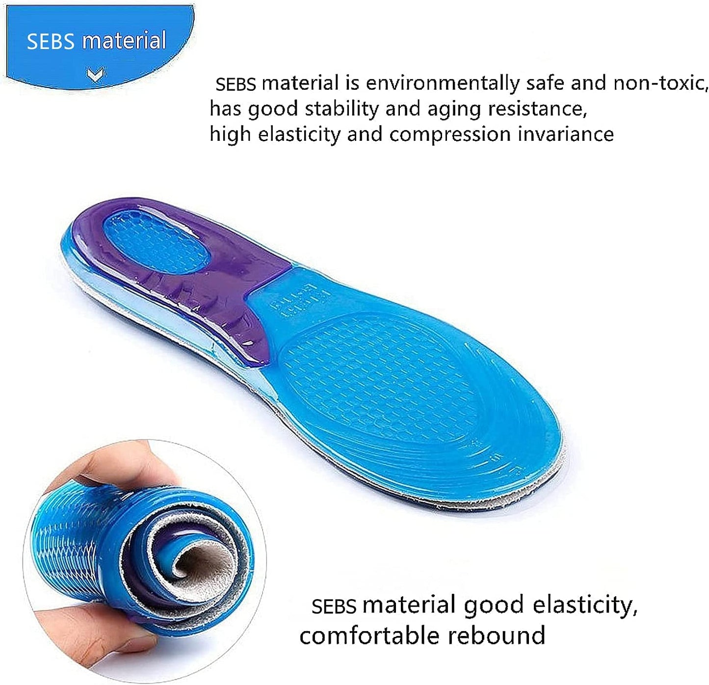 Gel Insoles All Day Comfort - Shoe Inserts Women - Full Length Orthotics - Cushion Soles for Heels, Arch Support, Plantar Fasciitis, Massaging Flat Feet
