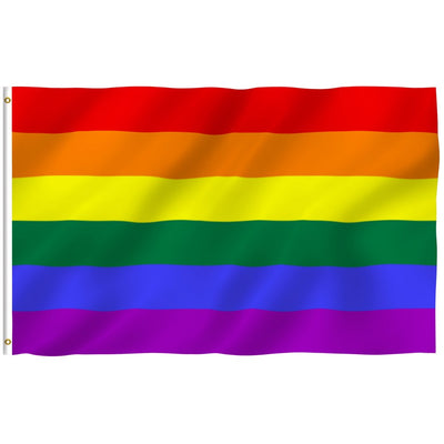  3 Ft X 5 Ft Rainbow Flag 6 Stripes Polyester 