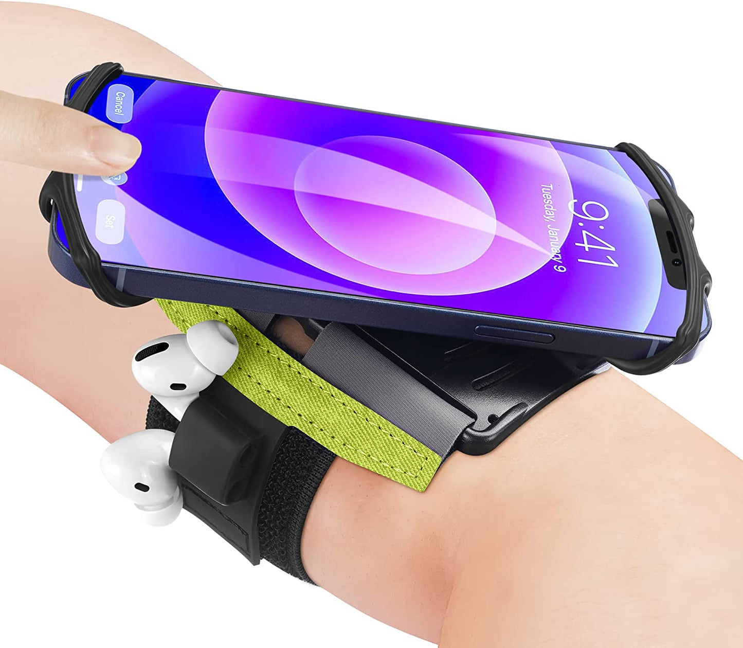 360° Rotatable Running Phone Armband :with Key Holder for Apple iPhone 12 11 Pro Max Xs XR X 8 7 6 6S Plus Samsung Galaxy S10 S9 Edge Note 8 Google Pixel,for Sports Workout Exercise Jogging