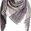 Womens Warm Scarf Triangle Shawls Winter Scarves Stripe Plaid Fichu Rough Surface