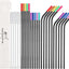 20 Pack Reusable Stainless Steel Metal Straws,10.5" & 8.5" Reusable Drinking Straws with 20 Silicone Tips 5 Straw Brushes 1 Travel Case,Eco Friendly Extra Long Metal Straw Fit for 20 24 30 oz Tumbler