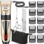 Dog Clippers, USB Rechargeable Cordless Dog Grooming Kit, Electric Pets Hair Trimmers Shaver Shears for Dogs and Cats, Quiet, Washable, with LED Display