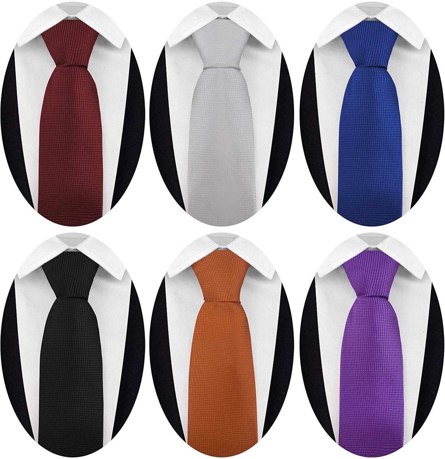 6 Pcs Men's Necktie Classic Silk Tie Woven Jacquard Neck Ties