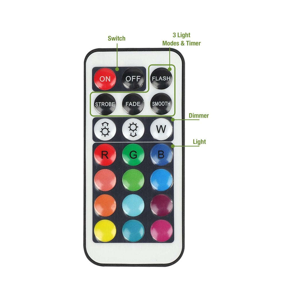 5-Pack Color Changing LED Puck Lights with Remote and Batteries