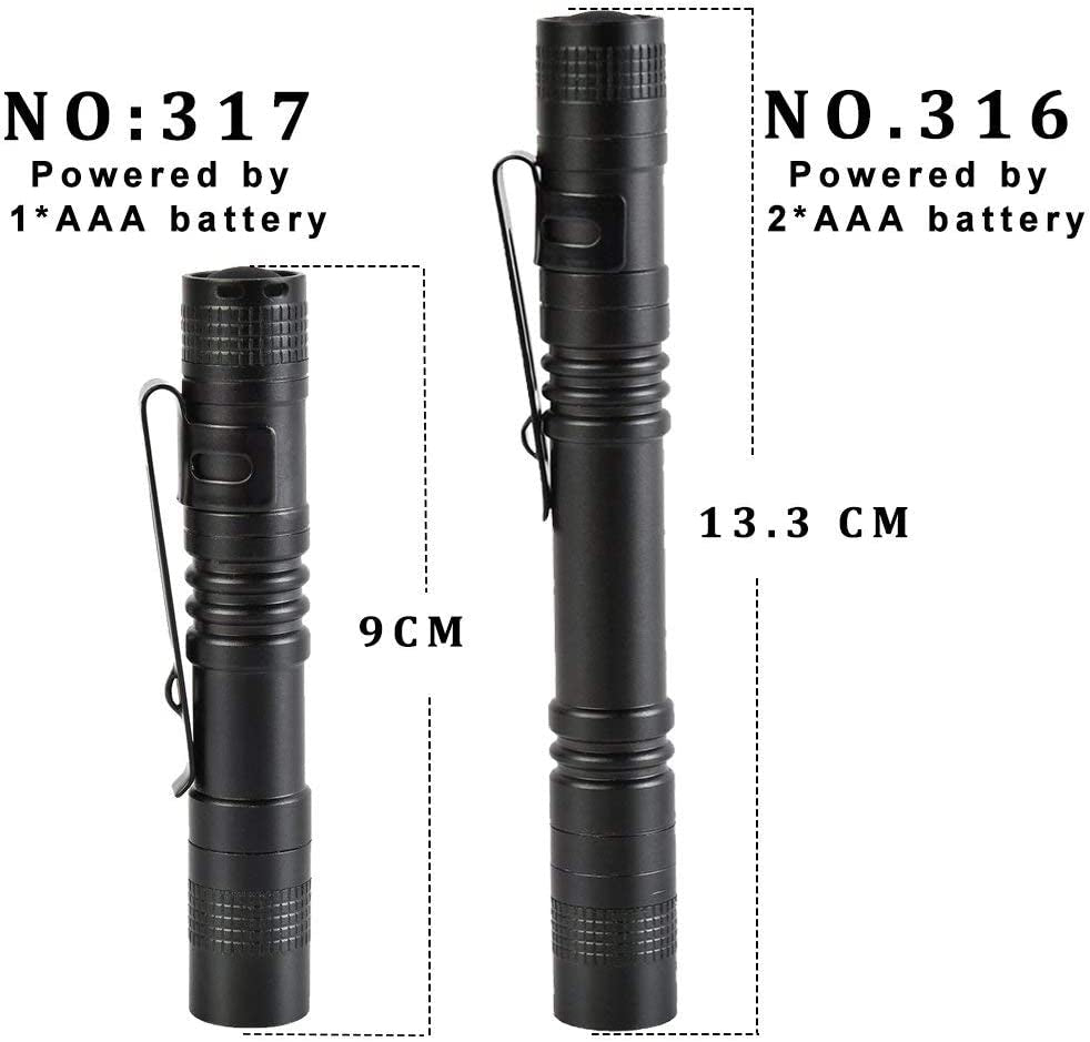 4 Pcs1000Lm XPE-R3 LED Penlight Flashlight Tactical Torch with Clip(13.3 CM)