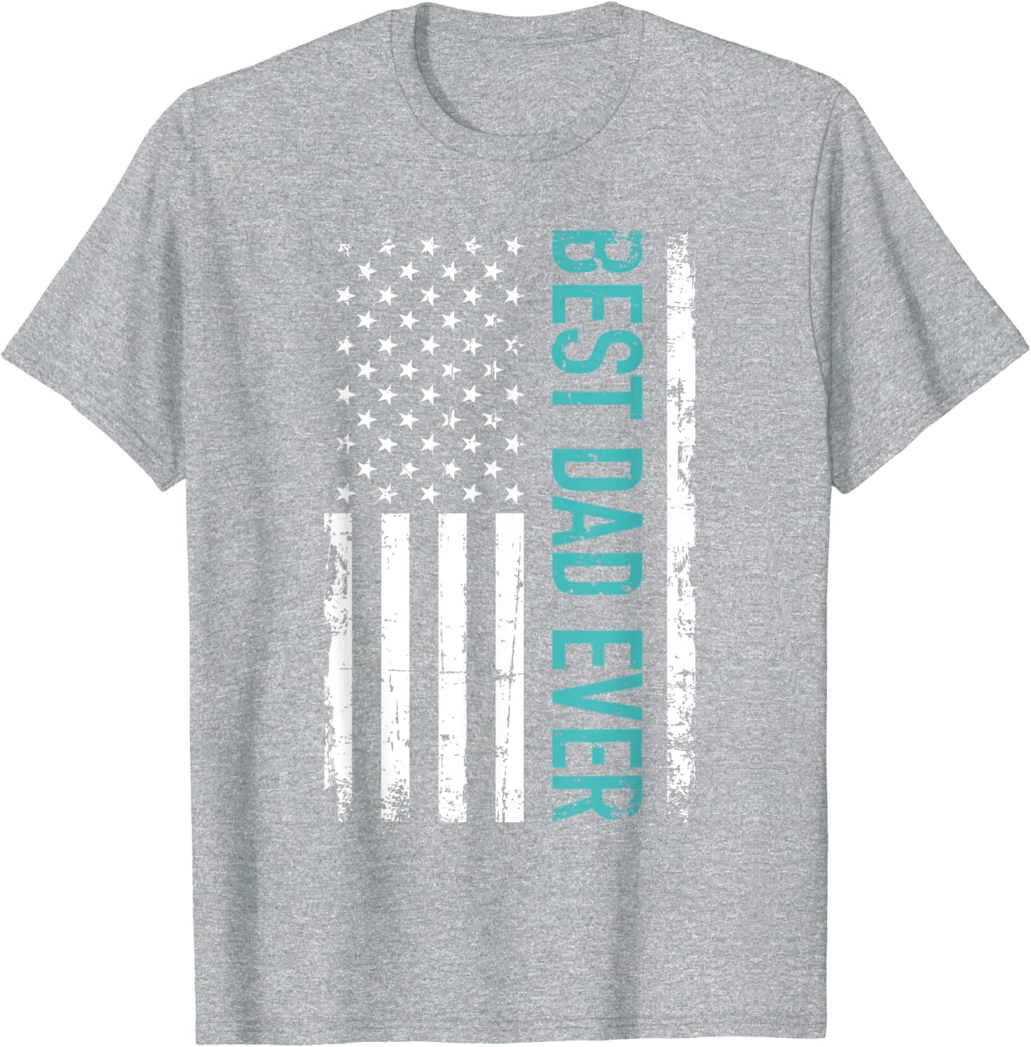 Father's day Best dad ever with US american flag Short Sleeve T-Shirt
