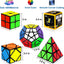 5 Pack Speed Cube Set, Puzzle Cube Bundle 2X2 3X3 Pyramid Dodecahedron Skewb Magic Cube Set, Smooth Sticker Cubes Games Toy