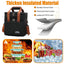  Insulated Lunch Bag Double Deck Lunch Box Leakproof Insulated Bag for Women Men, Black
