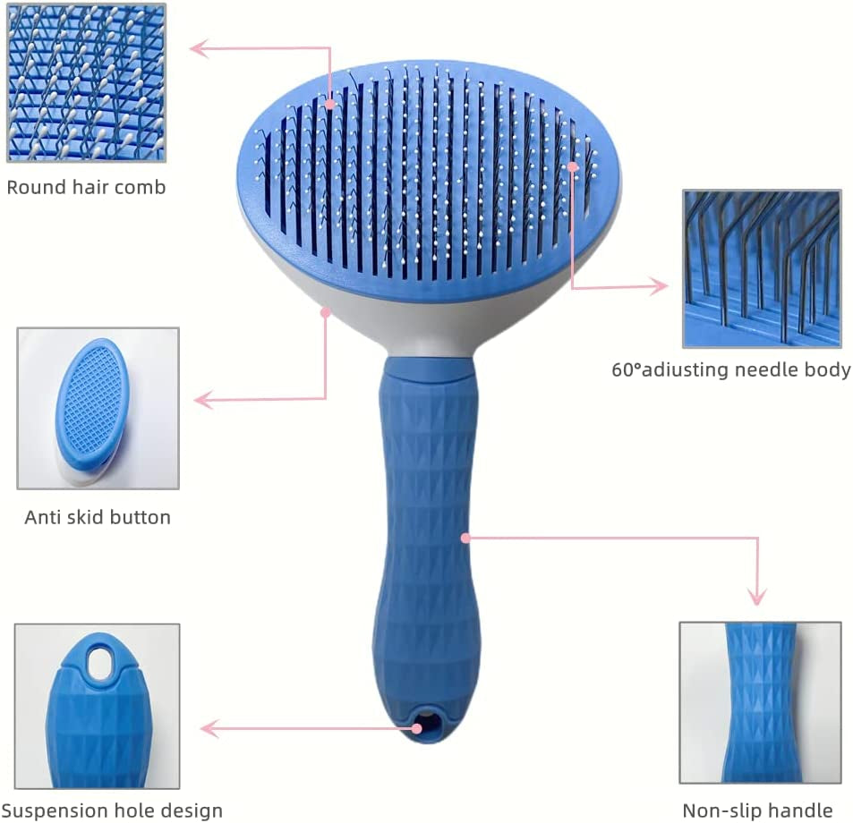 Self-Cleaning Grooming Brush One-Click Cleaning Feature - Pet Grooming Tool to Dog Trimmer for Groomingeffectively for Cat, Pet and Dog Hair Removal