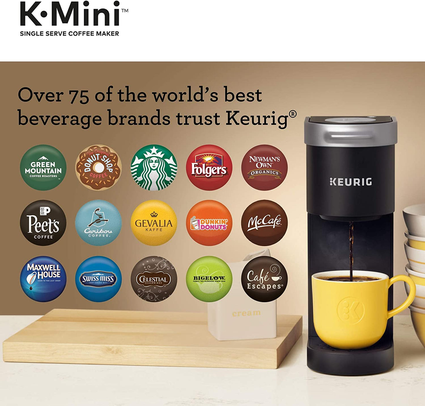 Keurig K-Mini Coffee Maker, Single Serve K-Cup Pod Coffee Brewer, 6 to 12 Oz. Brew Sizes, Black