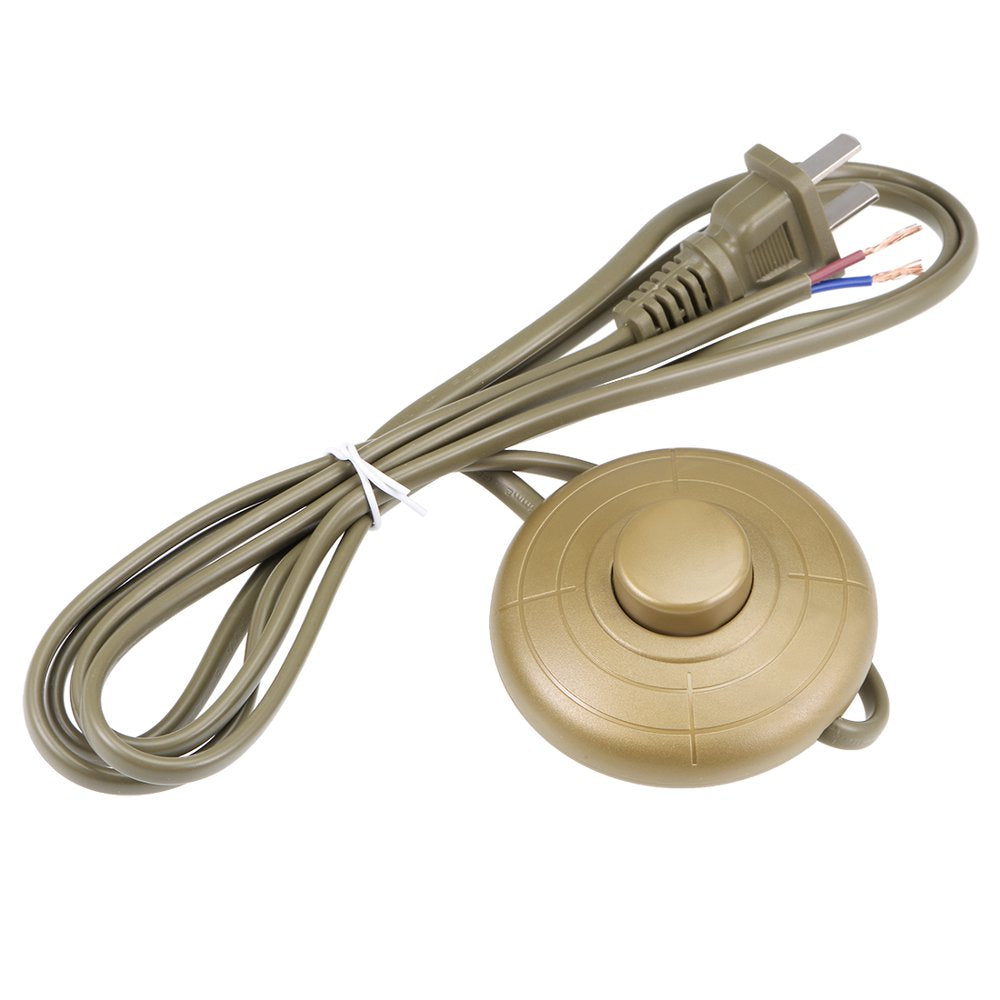  Lamp Foot Pedal Push Button Switch Nylon Gold 1Pcs