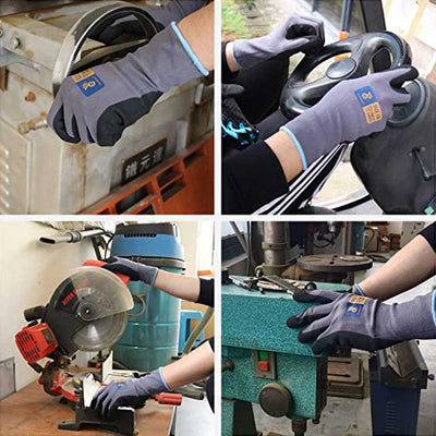 3-Pairs Garden Gloves for Men or Women, Nitrile Grip Coated Gardening Gloves for Yard