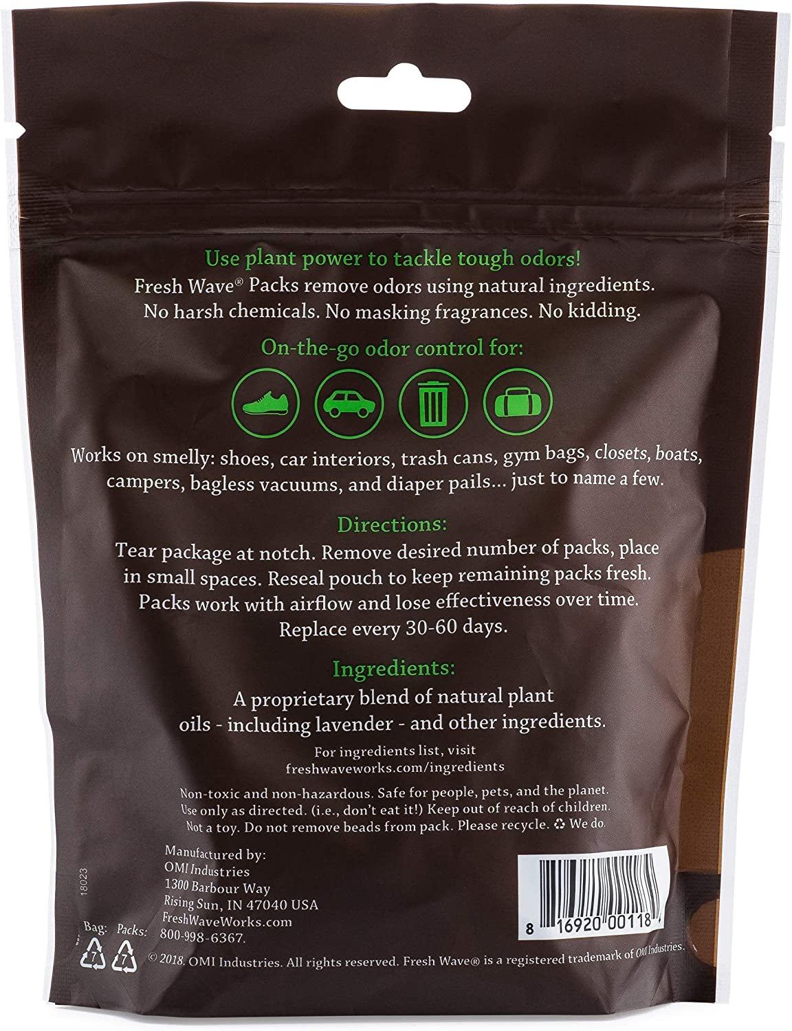 Fresh Wave Lavender Odor Eliminating & Deodorizing Packs | Bag of 6 