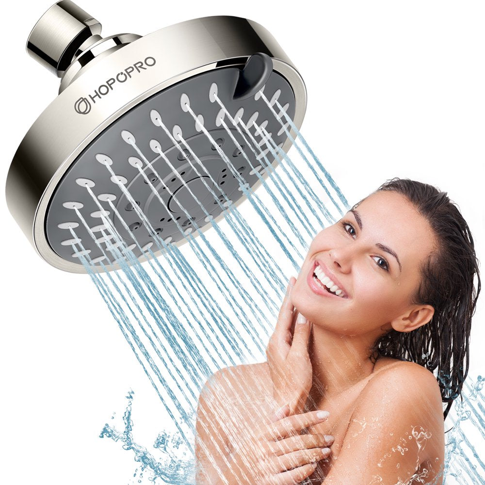 Showerhead High Pressure Chrome Shower Head 5 Settings Fixed Showerheads for Bathroom