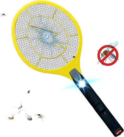  Rechargeable Electric Fly Swatter Racket & Bug Zapper - Handheld Indoor & Outdoor Racket – 400mAh Battery Operated Zapper for Pest Control, Mosquito Killer and Insect Catcher