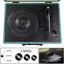 Vintage 3-Speed Bluetooth Vinyl Turntable with Stereo Speaker, Belt Driven Suitcase Vinyl Record Player 
