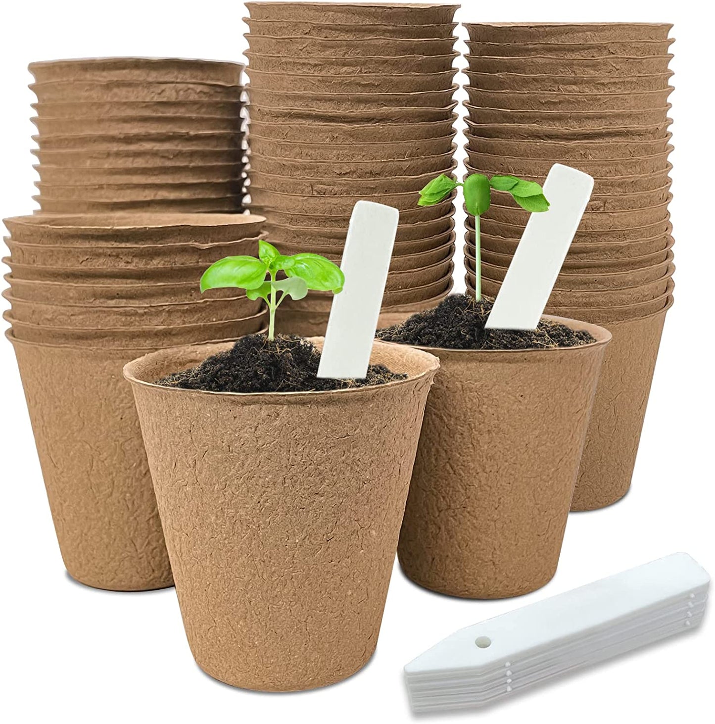 40Pcs 3.15 Inch Peat Pots, Biodegradable Eco-Friendly Round Plant Seedling Starters Kit