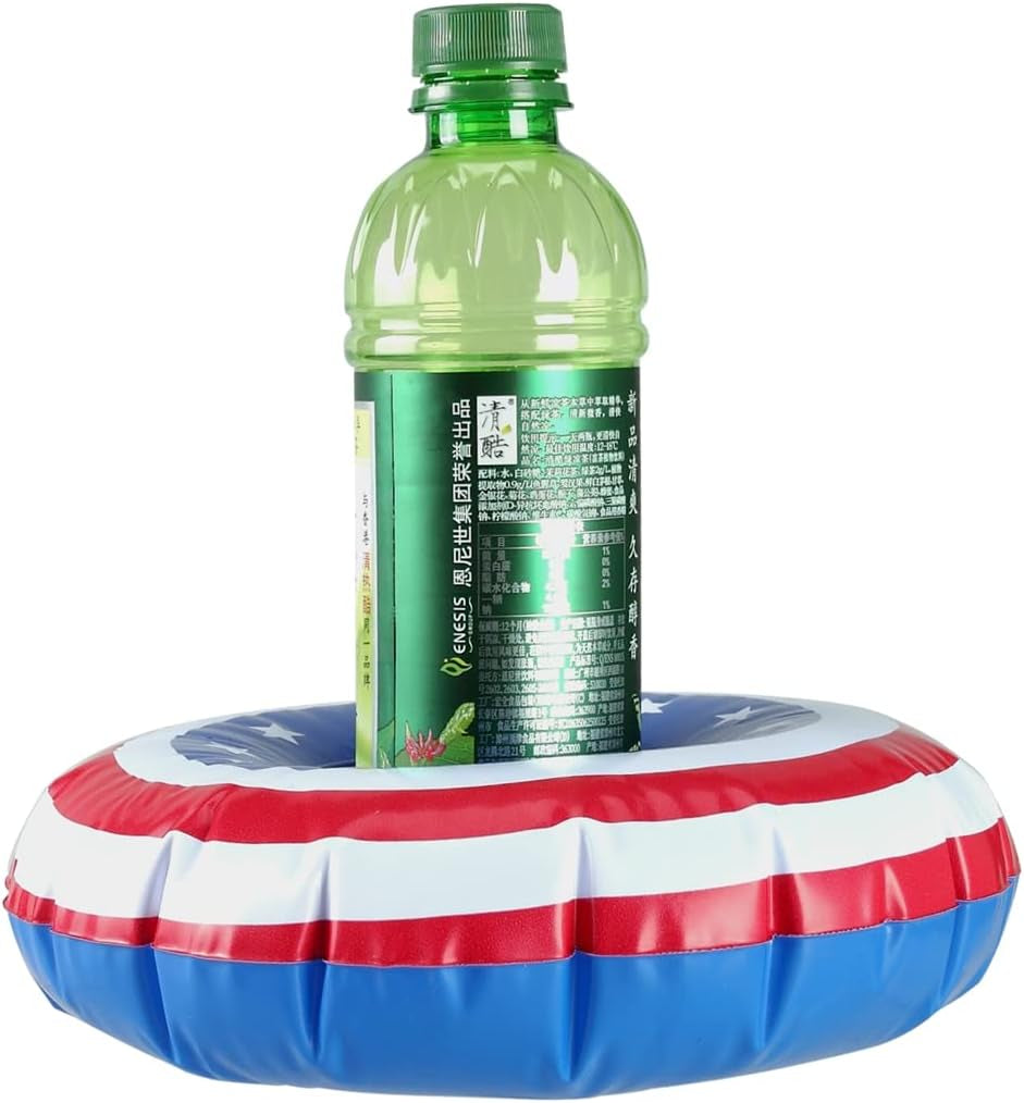  Inflatable Patriotic Pool Drink Holders Drink Floaties,USA American Flag Inflatable Floating Drink Cup Holder,4th of July Party Supplies,3Pcs