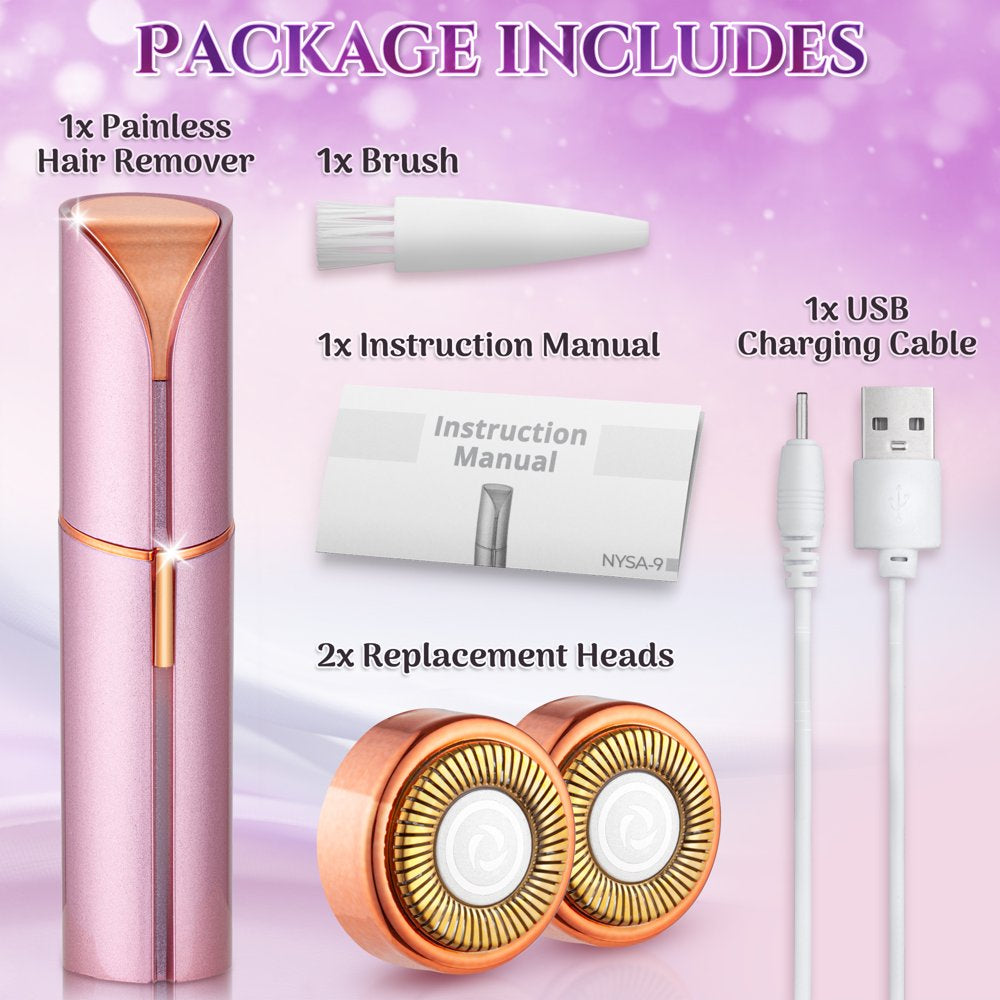 Painless Hair Removal Device for Women, Electric Facial Hair Remover 