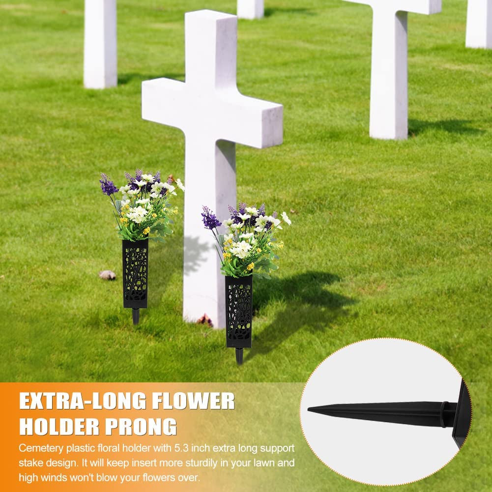 2 Pack Graves Decorations Memorial Cemetery Floral Holder