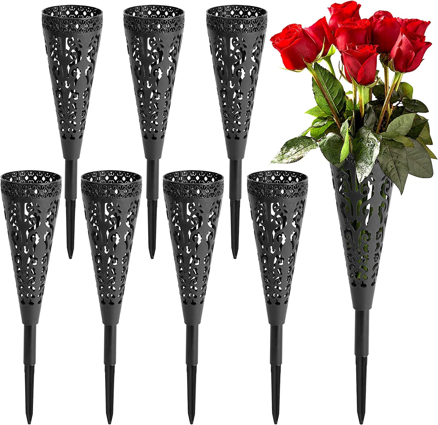 6 pcs Grave Vase,Memorial Floral Vase 