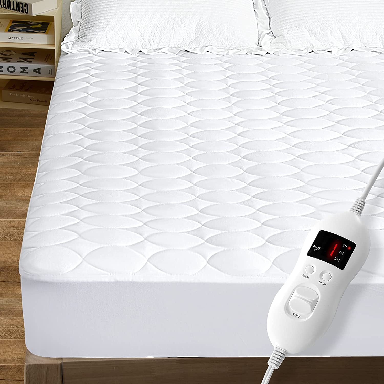 Heated Mattress Pad Queen Water-Resistant Electric Mattress Pad Bed Topper Stretches up 8-21" Deep Pocket